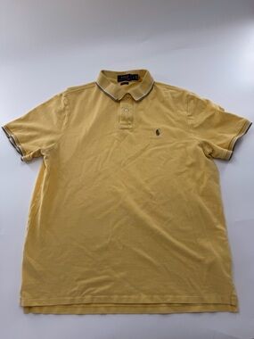 POLO Ralph Lauren Men’s Butter Yellow Polo Shirt Short Sleeve Cotton Large